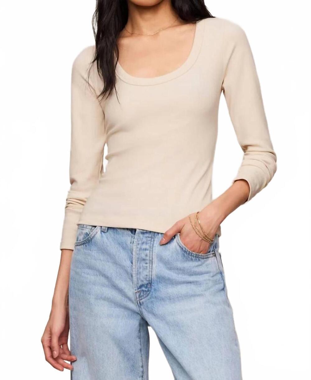 NEW Z SUPPLY greyson scoop long sleeve tee in chalk